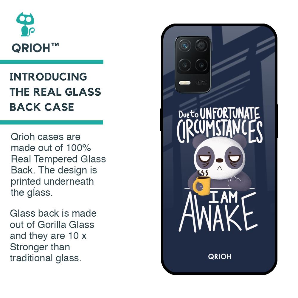 Struggling Panda Glass Case for Realme 8 5G