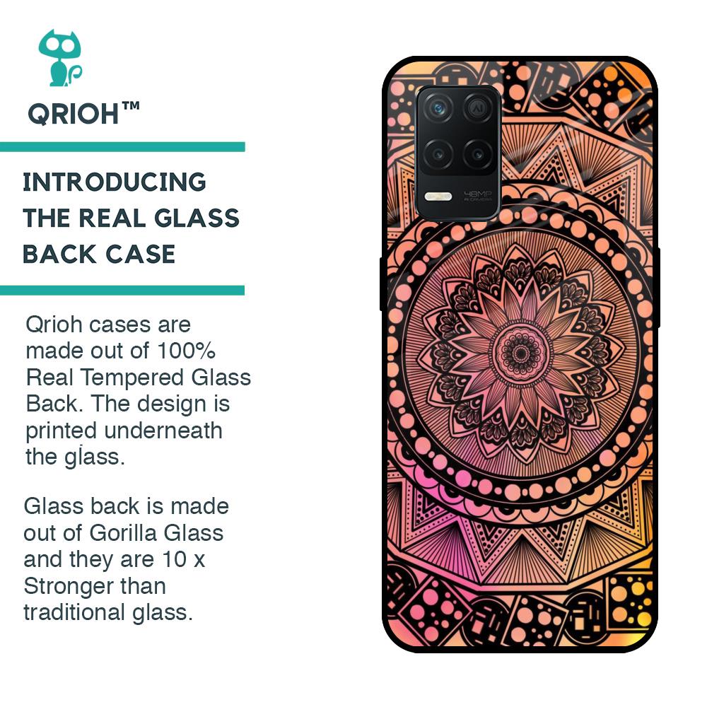 Floral Mandala Glass Case for Realme 8 5G