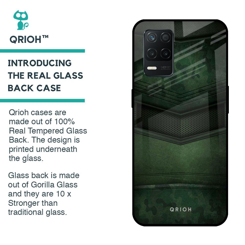 Green Leather Glass Case for Realme 8 5G