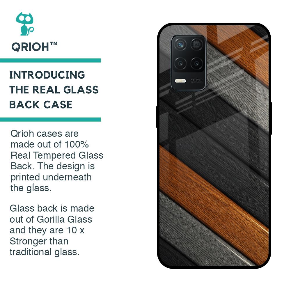 Tri Color Wood Glass Case for Realme 8 5G
