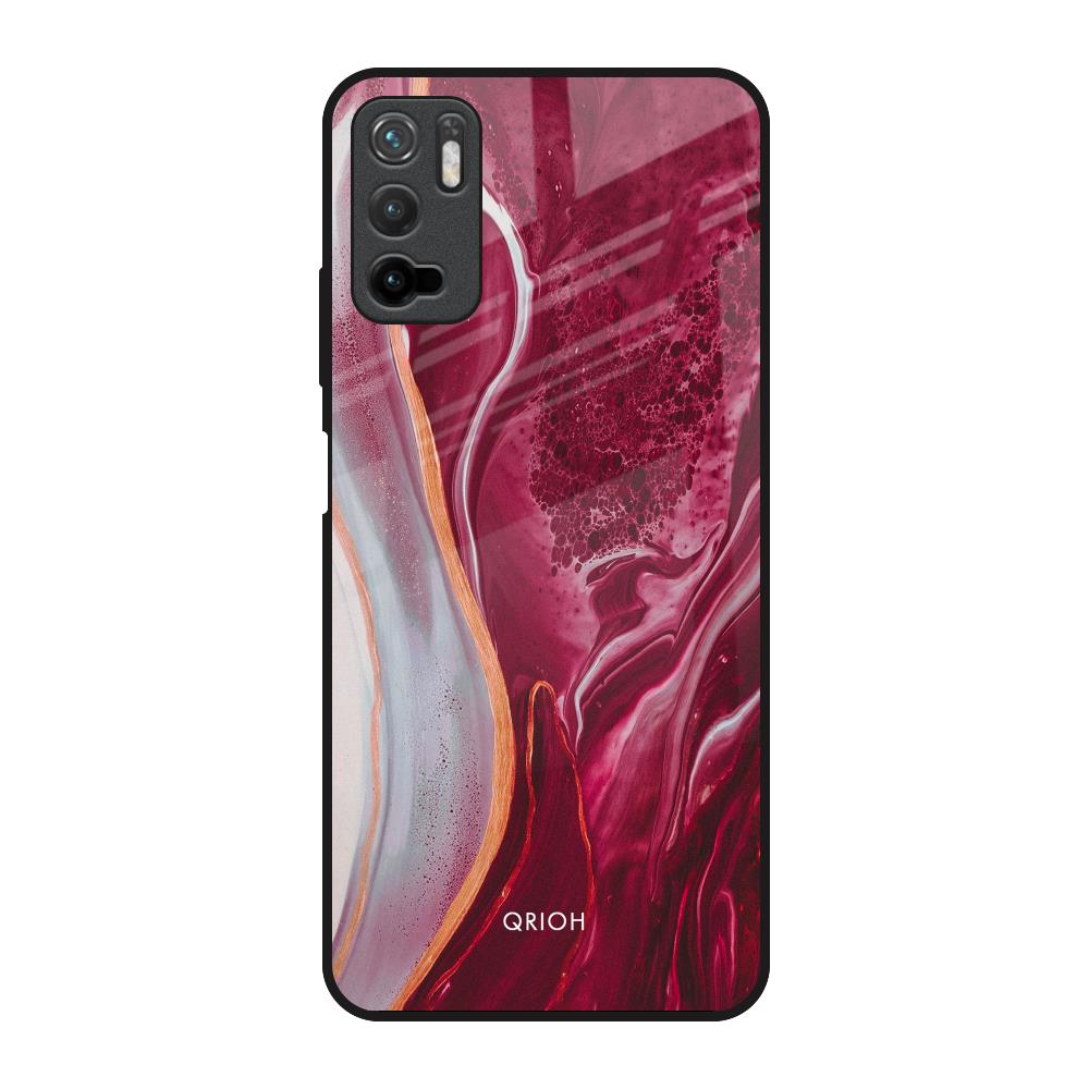Crimson Ruby Poco M3 Pro Glass Back Cover Online