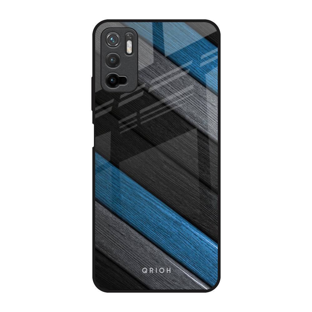 Multicolor Wooden Effect Poco M3 Pro Glass Back Cover Online
