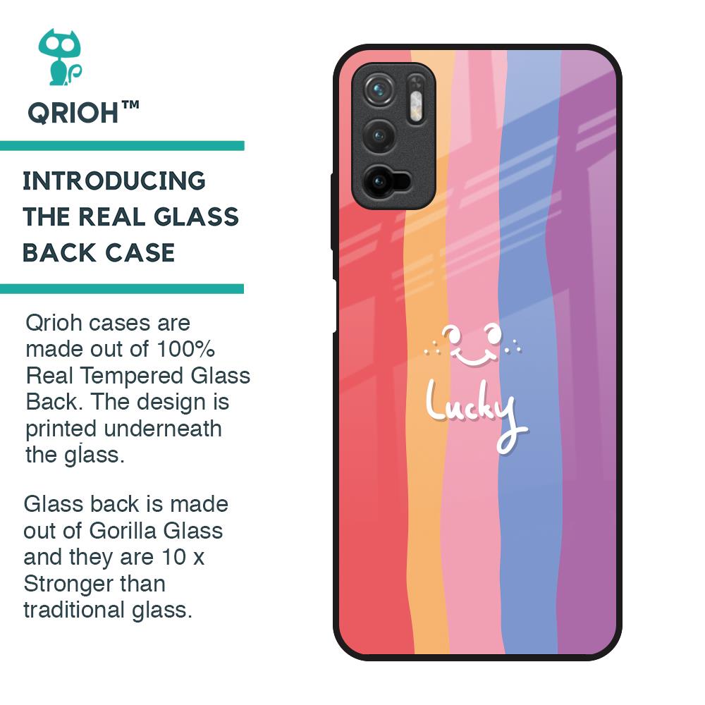 Lucky Abstract Glass Case for Poco M3 Pro