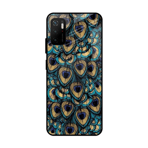 Peacock Feathers Poco M3 Pro Glass Cases & Covers Online