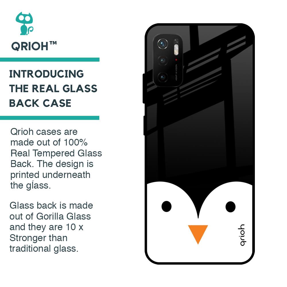 Cute Penguin Glass Case for Poco M3 Pro
