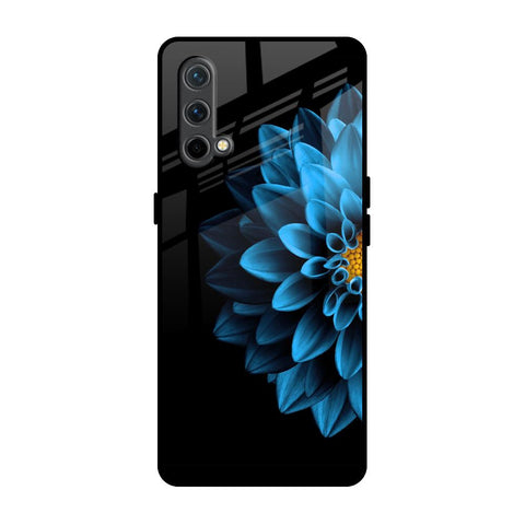 Half Blue Flower OnePlus Nord CE Glass Back Cover Online