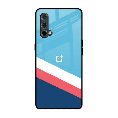 Pink & White Stripes OnePlus Nord CE Glass Back Cover Online