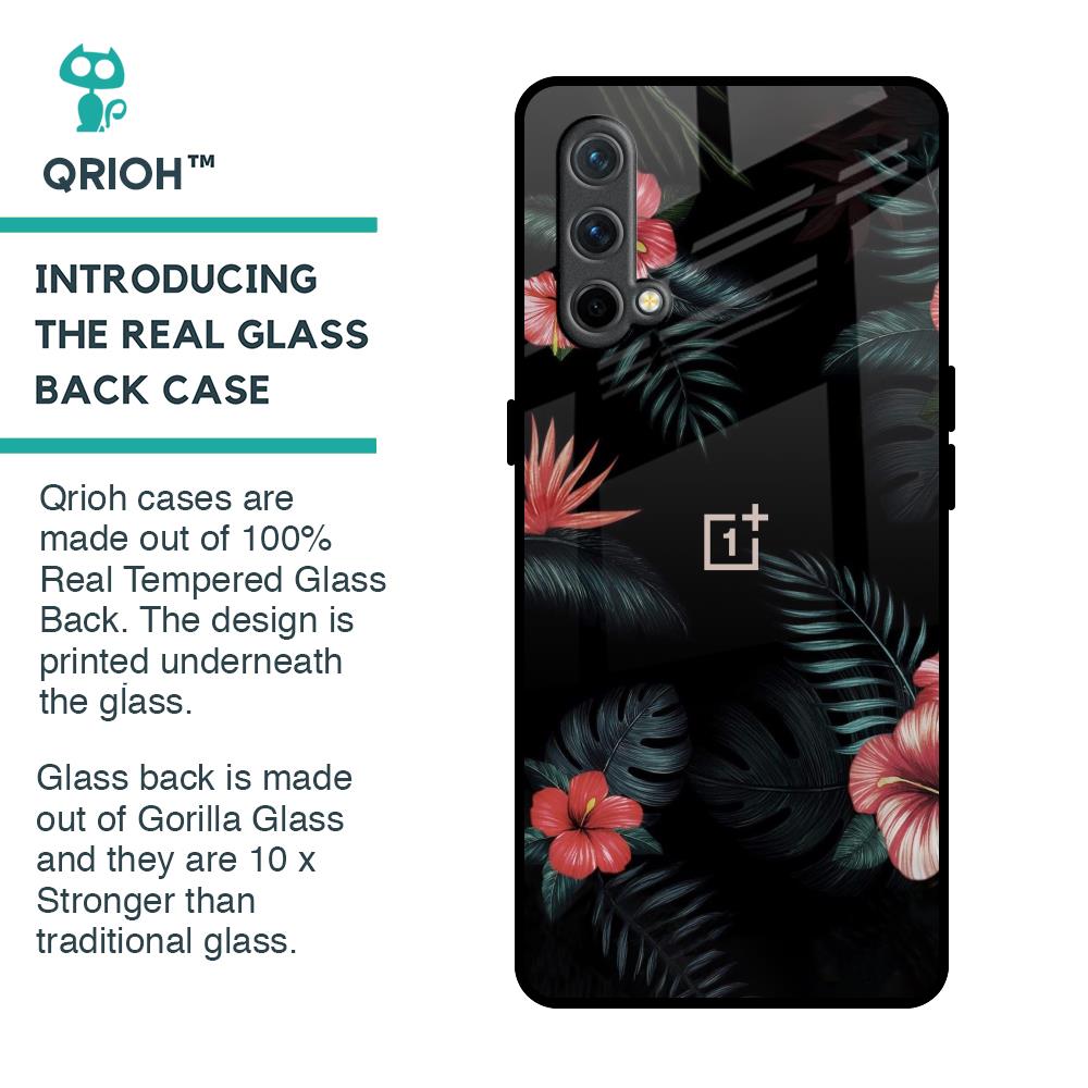 Tropical Art Flower Glass Case for OnePlus Nord CE