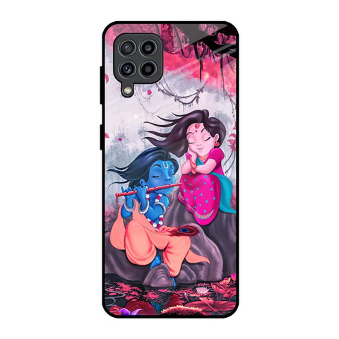 Radha Krishna Art Samsung Galaxy M32 Glass Back Cover Online