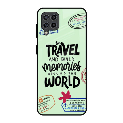 Travel Stamps Samsung Galaxy M32 Glass Back Cover Online