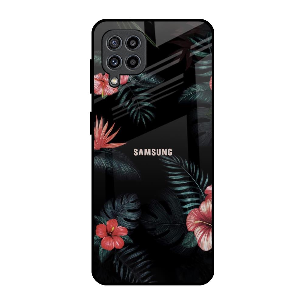 Tropical Art Flower Samsung Galaxy M32 Glass Back Cover Online