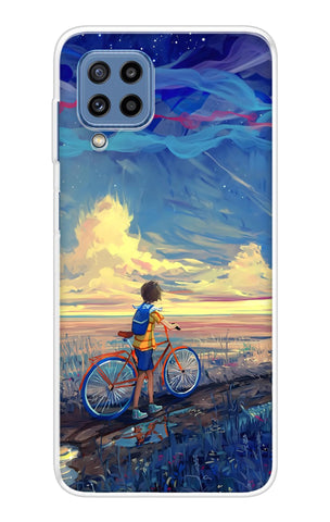 Riding Bicycle to Dreamland Samsung Galaxy M32 Back Cover