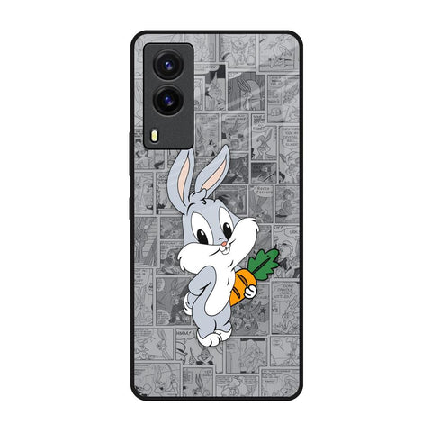 Cute Baby Bunny Vivo V21e Glass Back Cover Online