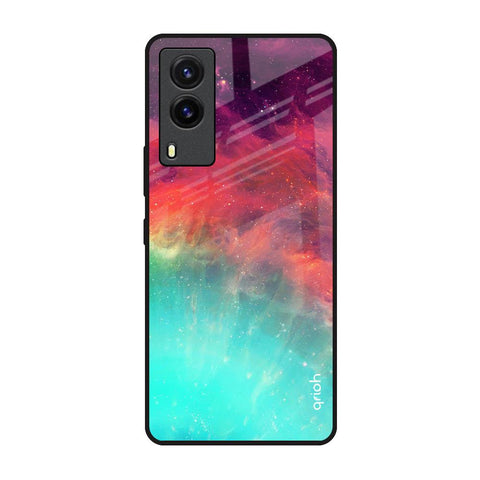 Colorful Aura Vivo V21e Glass Back Cover Online