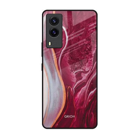 Crimson Ruby Vivo V21e Glass Back Cover Online