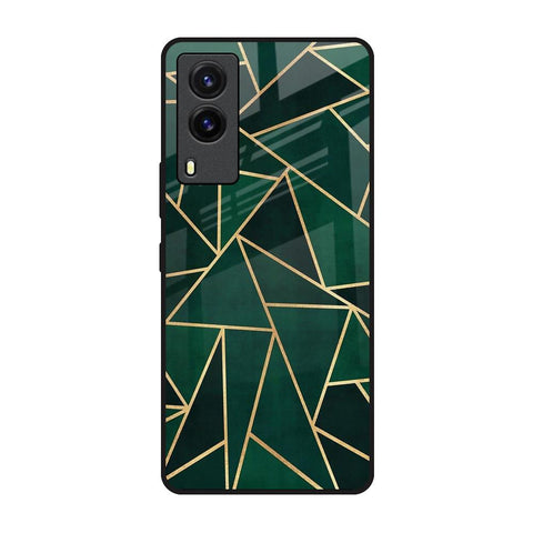 Abstract Green Vivo V21e Glass Back Cover Online