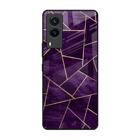 Geometric Purple Vivo V21e Glass Back Cover Online