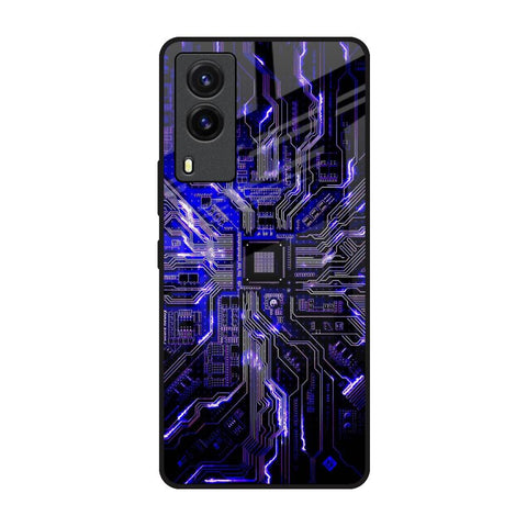 Techno Color Pattern Vivo V21e Glass Back Cover Online