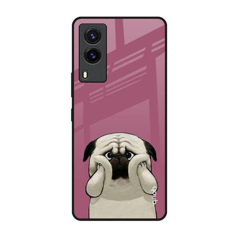 Funny Pug Face Vivo V21e Glass Back Cover Online