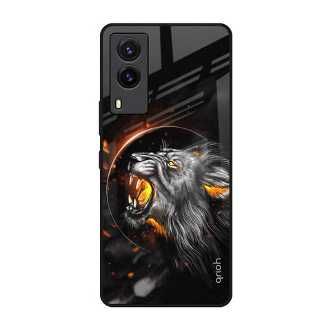 Aggressive Lion Vivo V21e Glass Back Cover Online