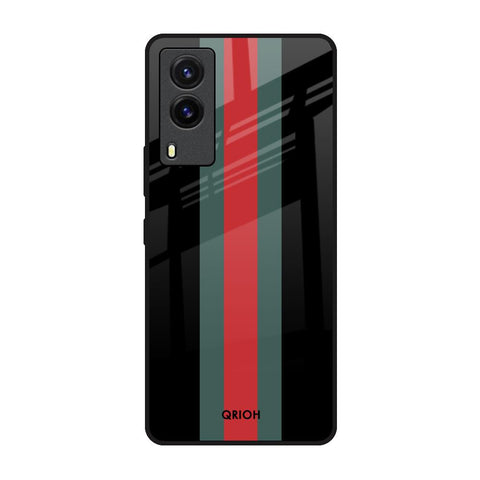 Vertical Stripes Vivo V21e Glass Back Cover Online