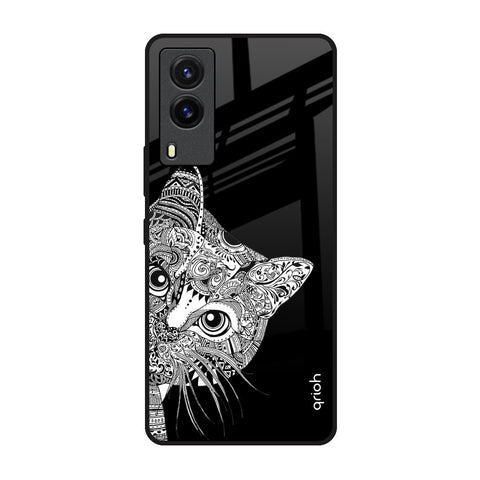 Kitten Mandala Vivo V21e Glass Back Cover Online