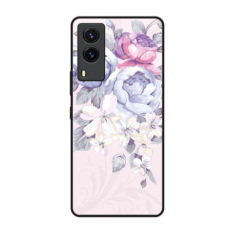 Elegant Floral Vivo V21e Glass Back Cover Online