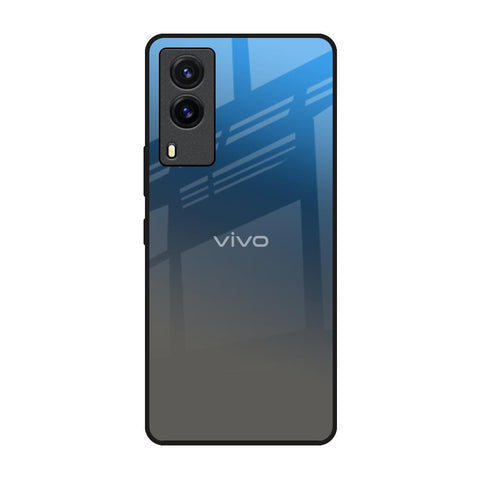 Blue Grey Ombre Vivo V21e Glass Back Cover Online