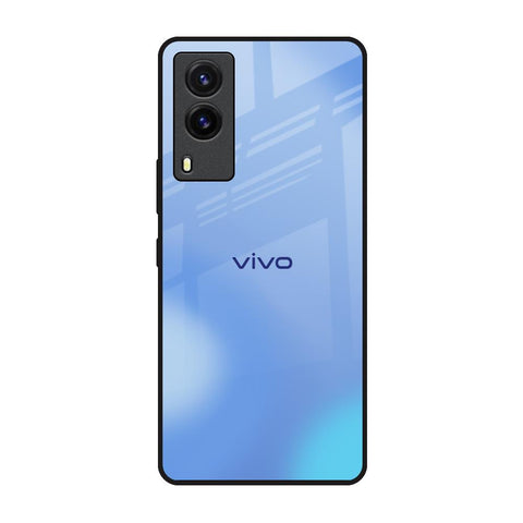 Vibrant Blue Texture Vivo V21e Glass Back Cover Online