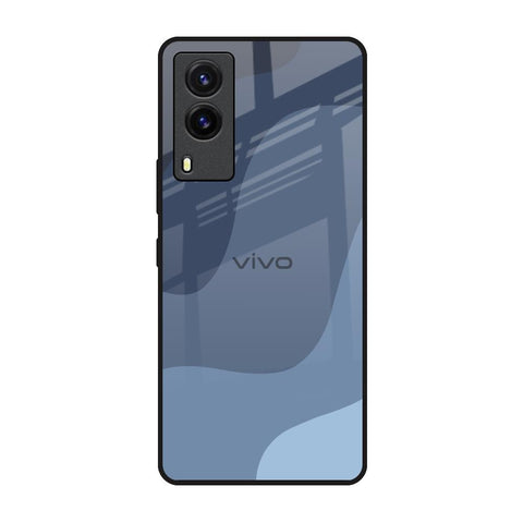 Navy Blue Ombre Vivo V21e Glass Back Cover Online