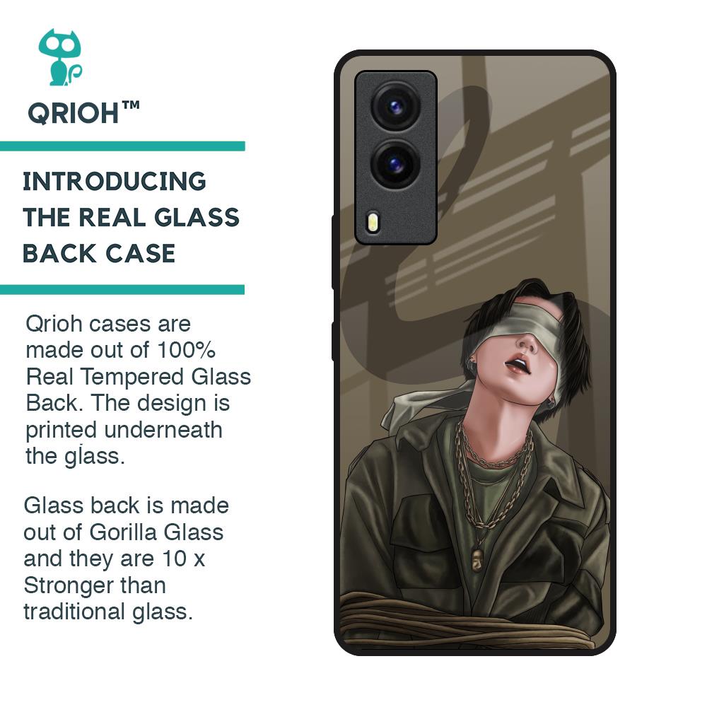 Blind Fold Glass Case for Vivo V21e