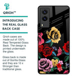Floral Decorative Glass Case For Vivo V21e