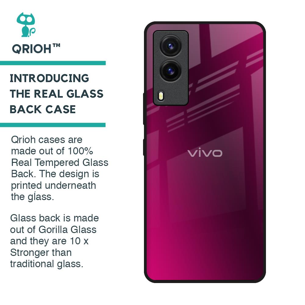 Pink Burst Glass Case for Vivo V21e