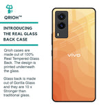 Orange Curve Pattern Glass Case for Vivo V21e