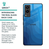Blue Wave Abstract Glass Case for Vivo V21e