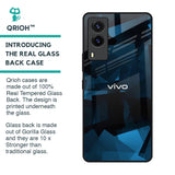 Polygonal Blue Box Glass Case For Vivo V21e