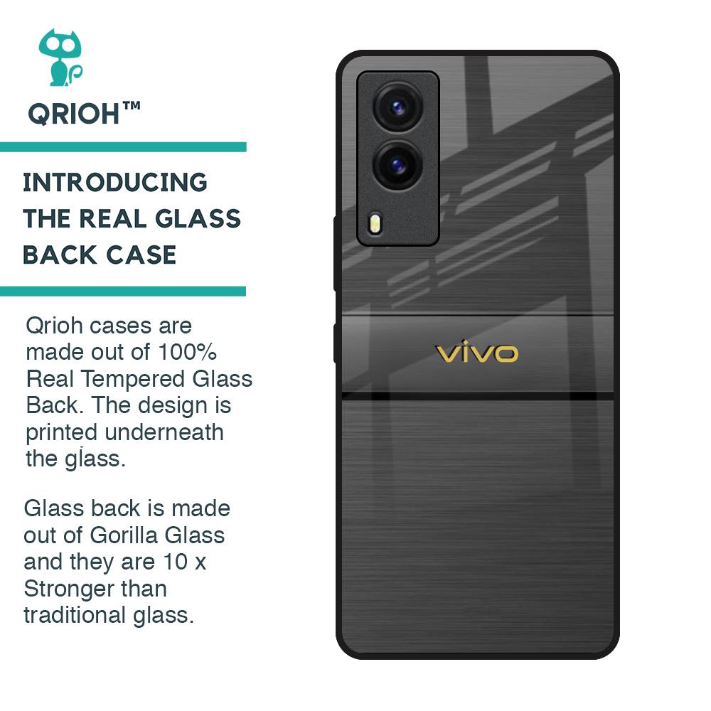 Grey Metallic Glass Case For Vivo V21e