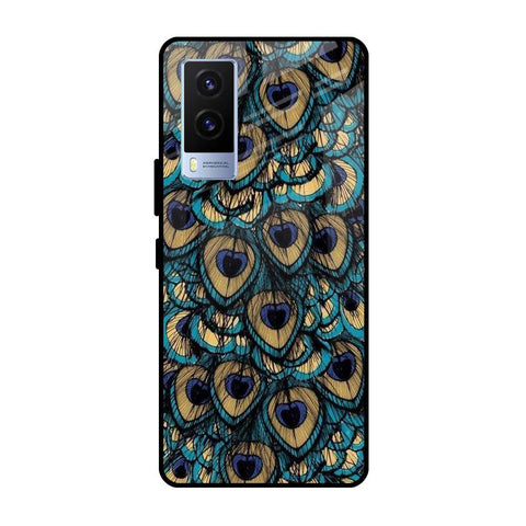 Peacock Feathers Vivo V21e Glass Cases & Covers Online