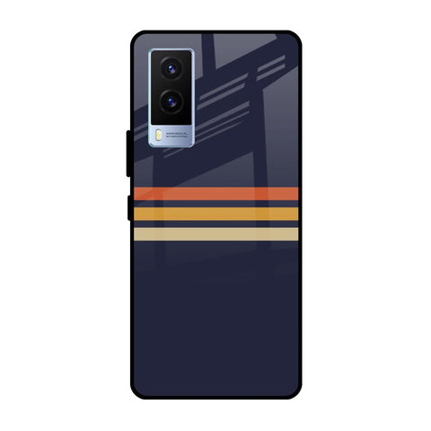 Tricolor Stripes Vivo V21e Glass Cases & Covers Online
