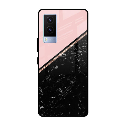 Marble Texture Pink Vivo V21e Glass Cases & Covers Online