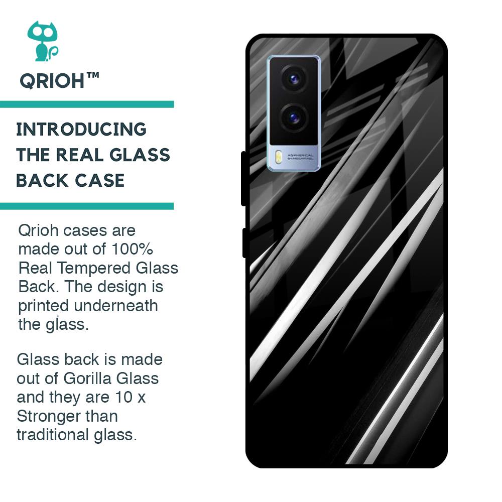 Black & Grey Gradient Glass Case For Vivo V21e