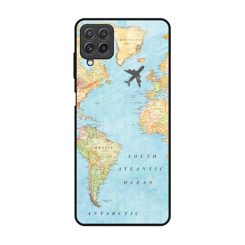 Travel Map Samsung Galaxy A22 Glass Back Cover Online
