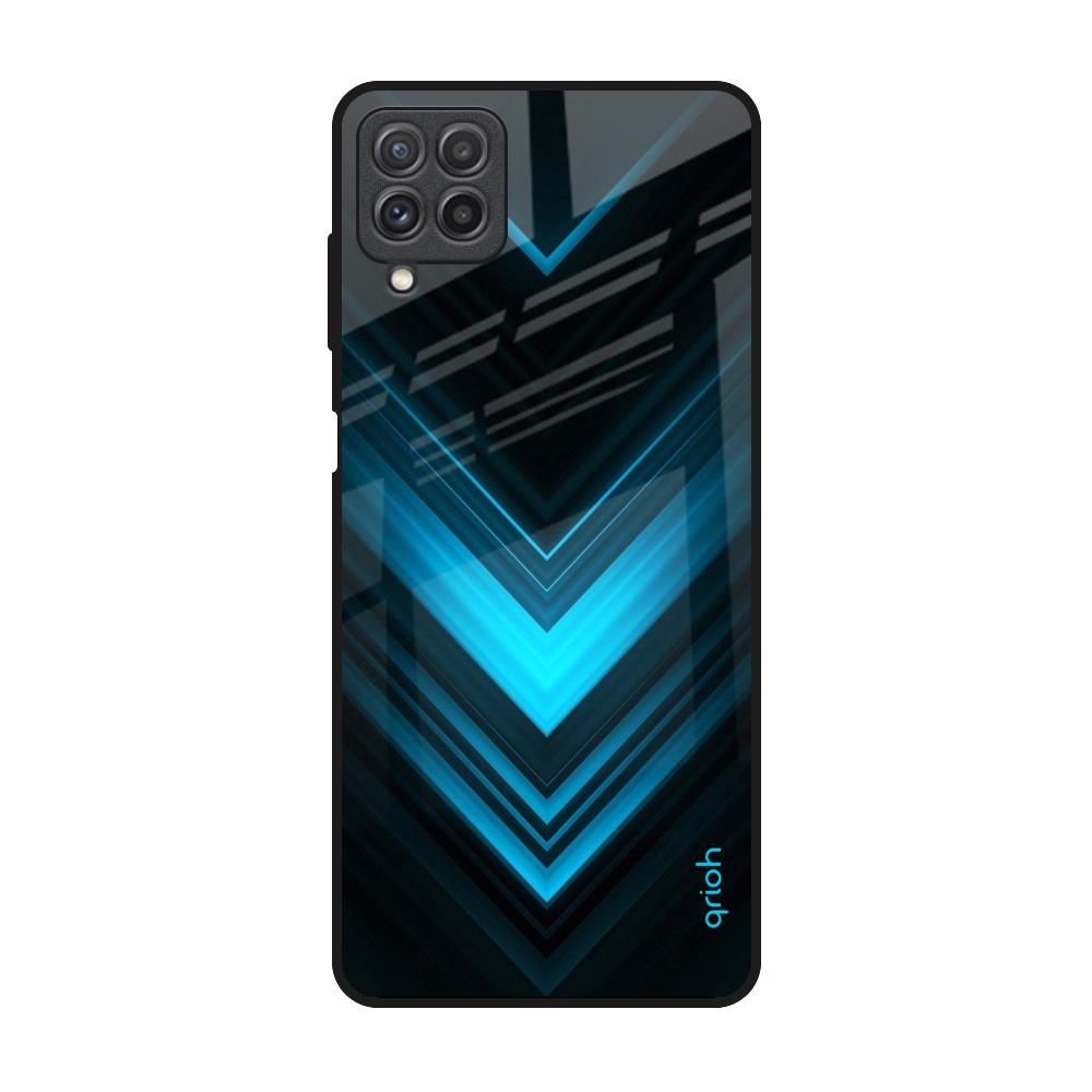 Vertical Blue Arrow Samsung Galaxy A22 Glass Back Cover Online