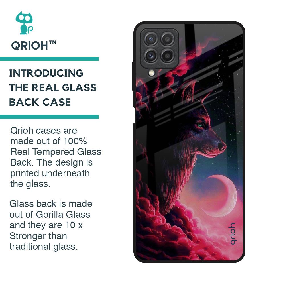 Moon Wolf Glass Case for Samsung Galaxy A22