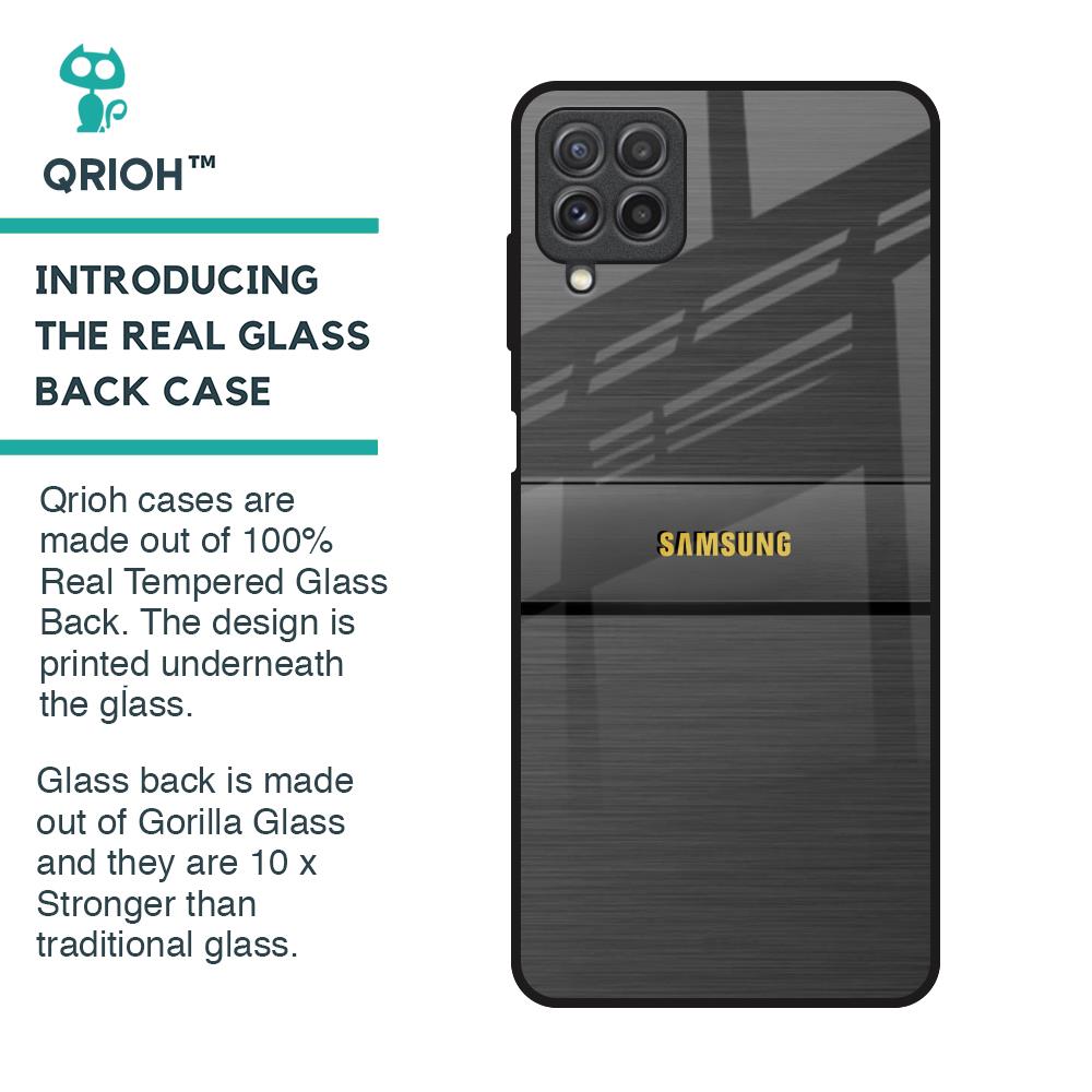 Grey Metallic Glass Case For Samsung Galaxy A22