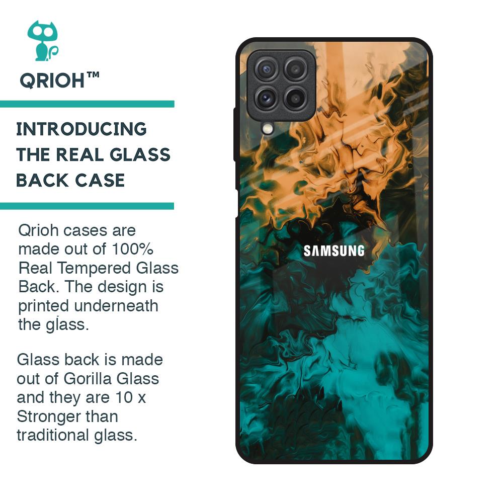Watercolor Wave Glass Case for Samsung Galaxy A22