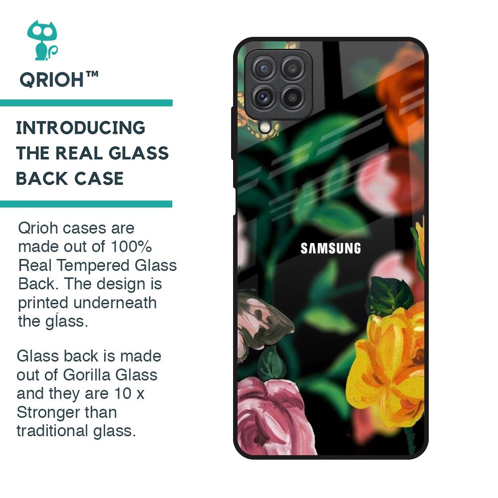 Flowers & Butterfly Glass Case for Samsung Galaxy A22