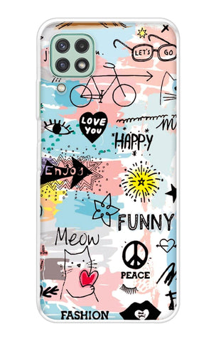 Happy Doodle Samsung Galaxy A22 Back Cover