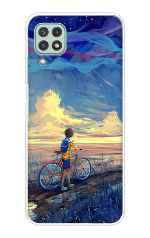 Riding Bicycle to Dreamland Samsung Galaxy A22 Back Cover