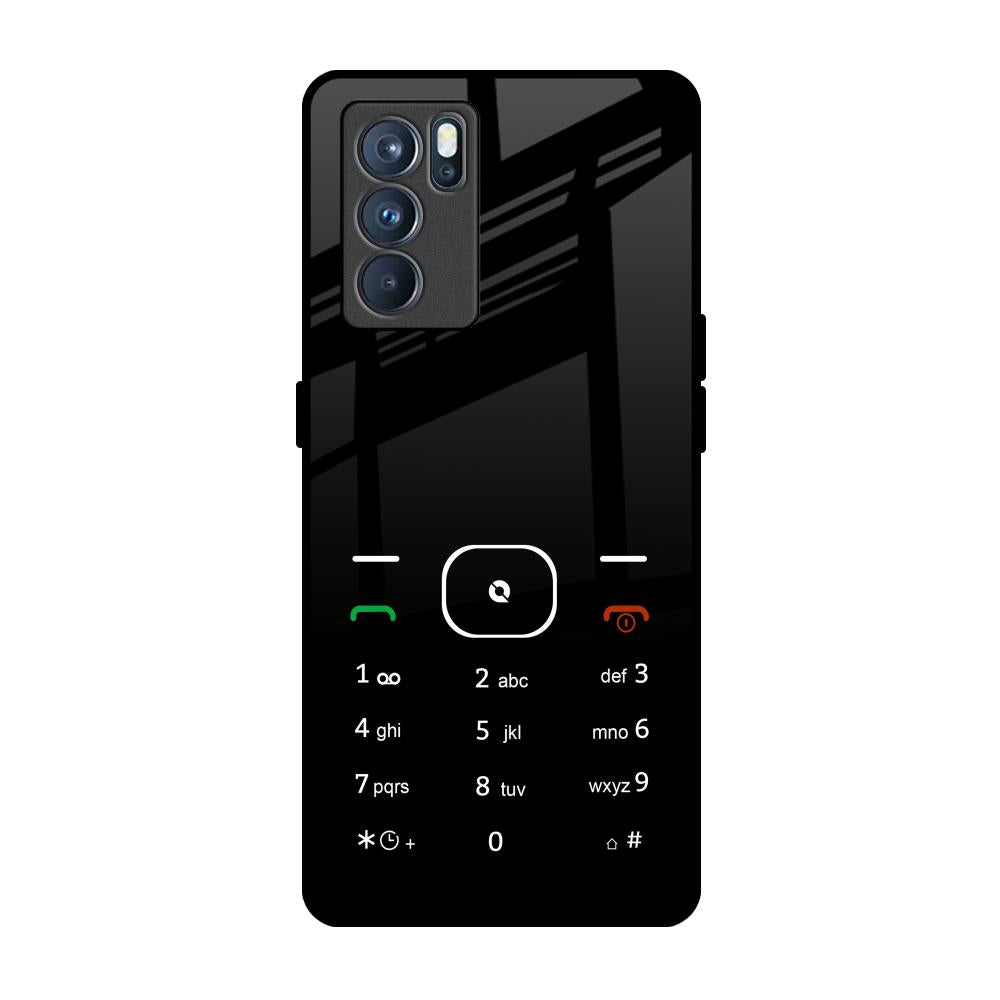 Classic Keypad Pattern Oppo Reno6 Glass Back Cover Online